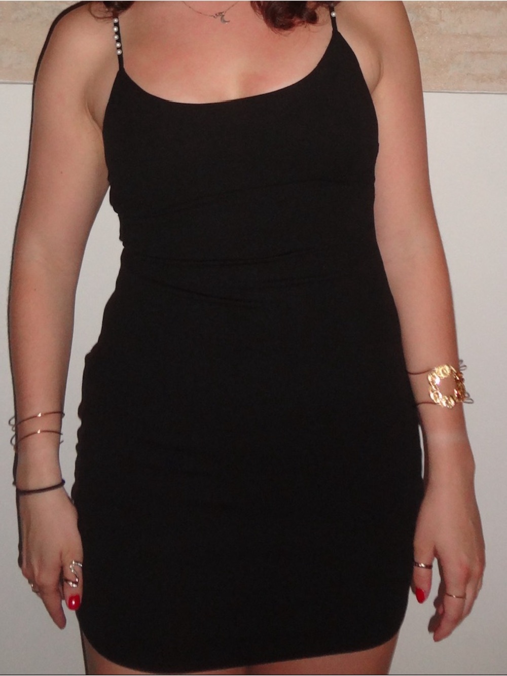 Women’s Black Slip Dress with Spaghetti Straps